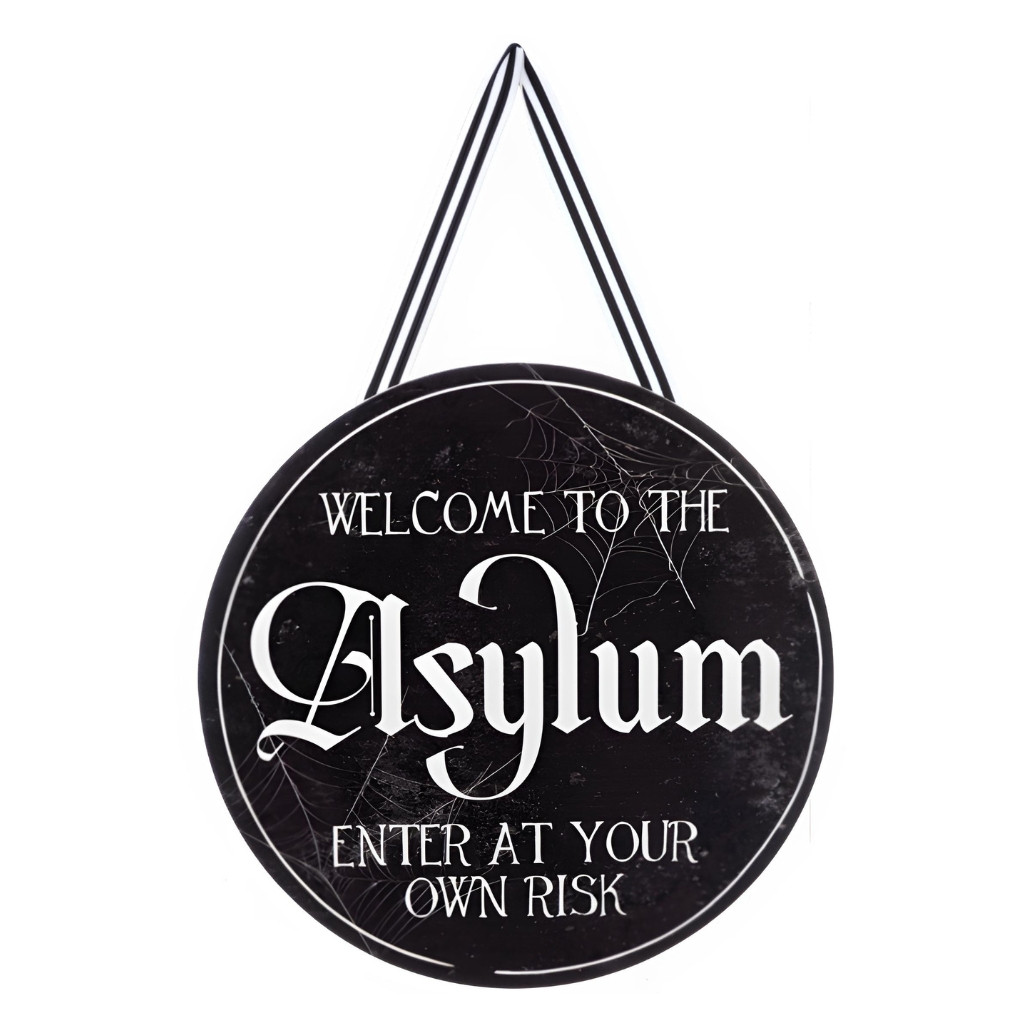Halloween Asylum Wall Sign