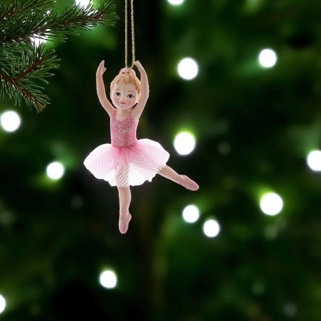 Blonde Pink Ballerina Girl Ornament