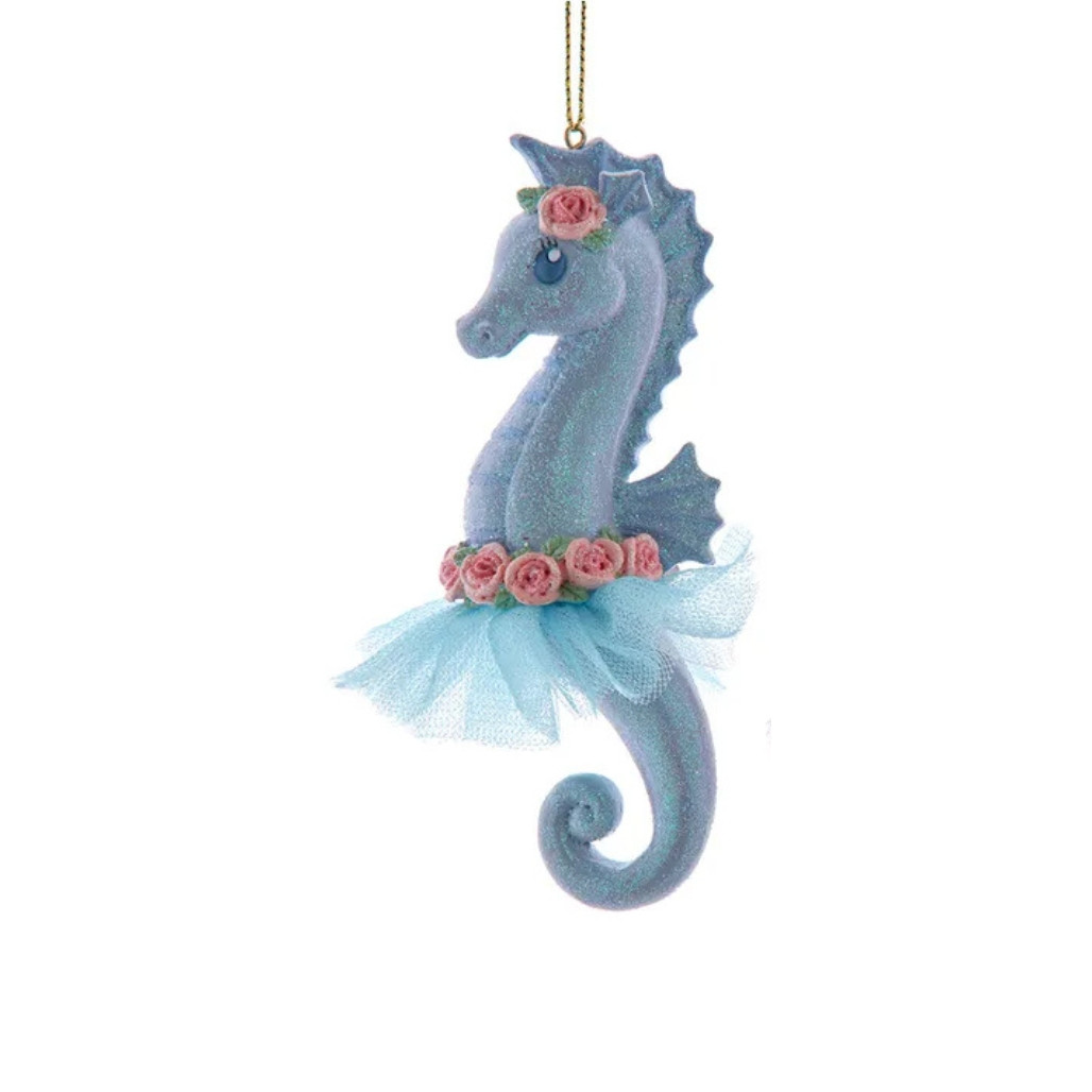 Blue Ballerina Seahorse Ornament