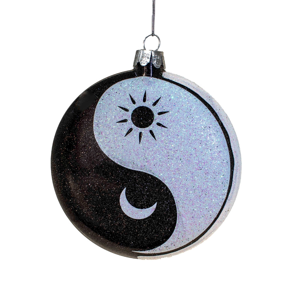 Glass Yin Yang Disc Ornament - Main Image