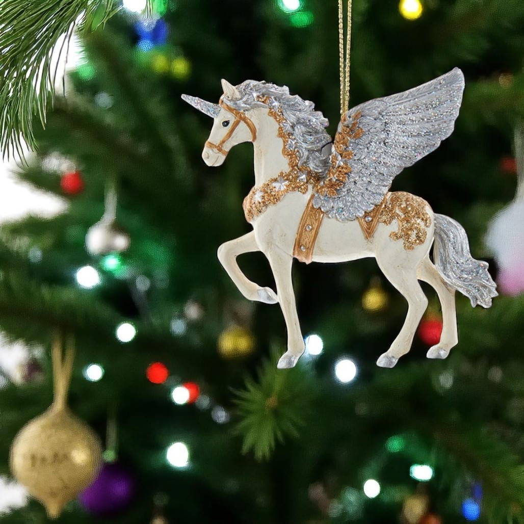 Celestial Pegasus With Glitter Wings Ornament