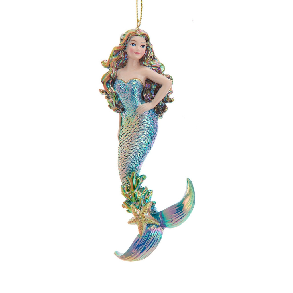 Blue Electroplated Mermaid Ornament