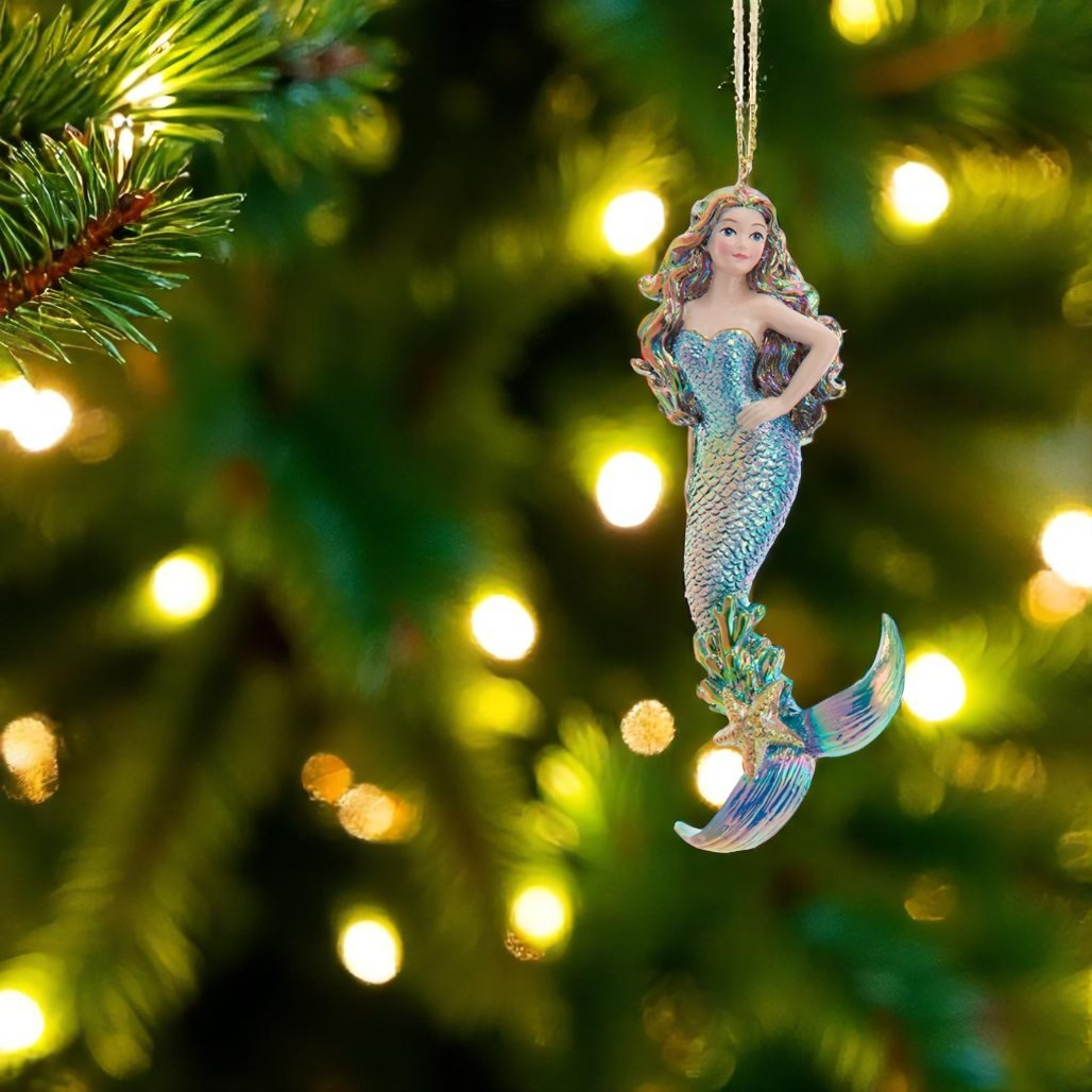 Blue Electroplated Mermaid Ornament