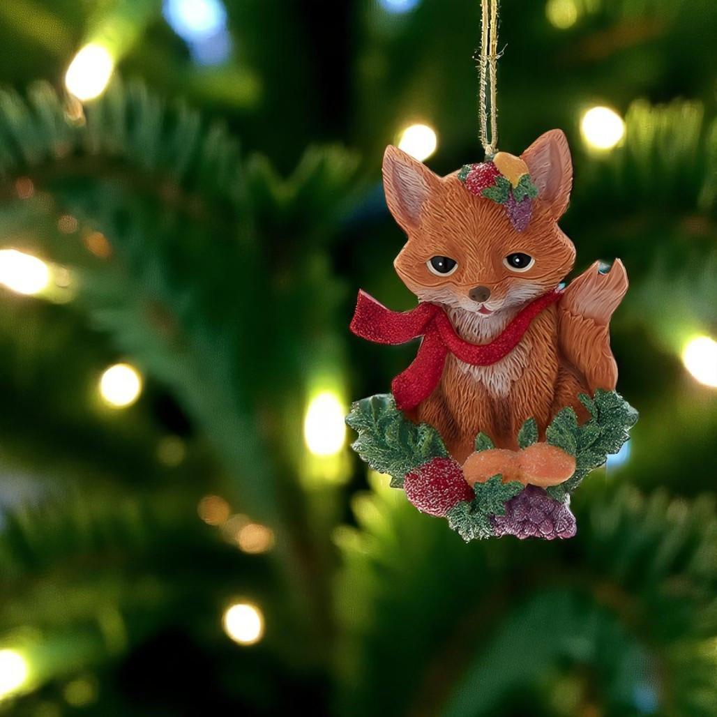 Fox On Fruit Cluster Ornament