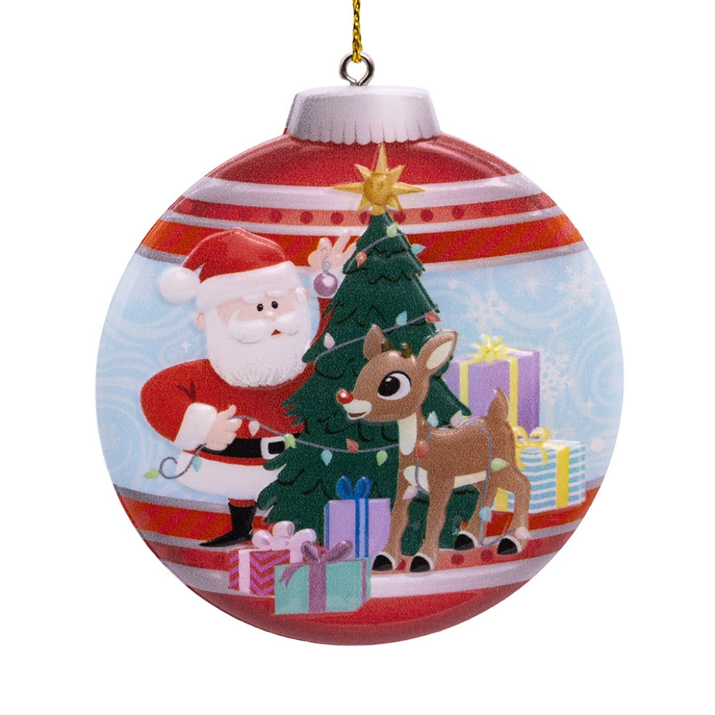 Rudolph and Santa Double-Sided Ornament