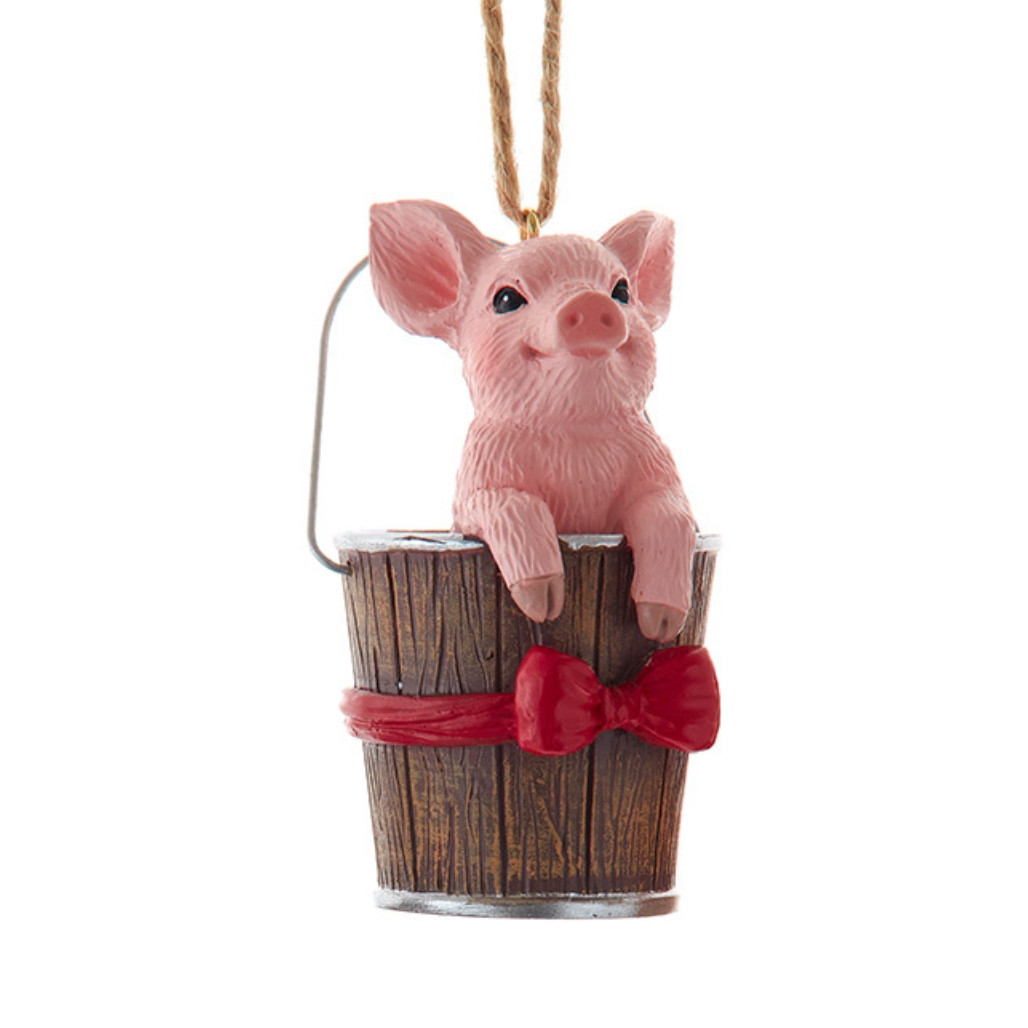 Pig in Bucket Ornament