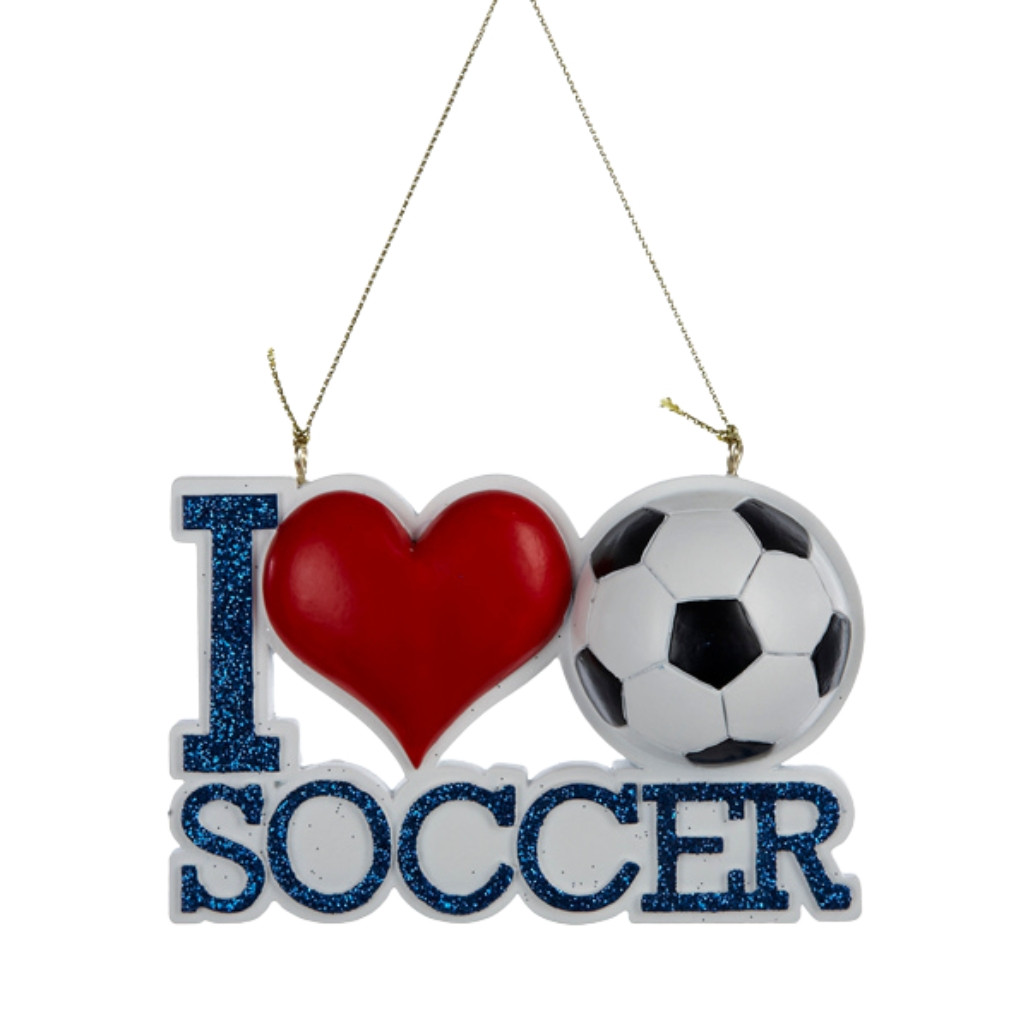 I Love Soccer Personalized Ornament