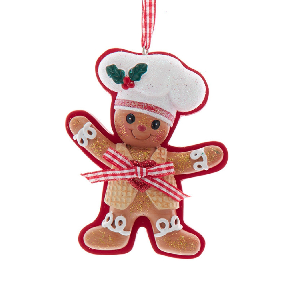 Gingerbread Boy Chef Flat Ornament