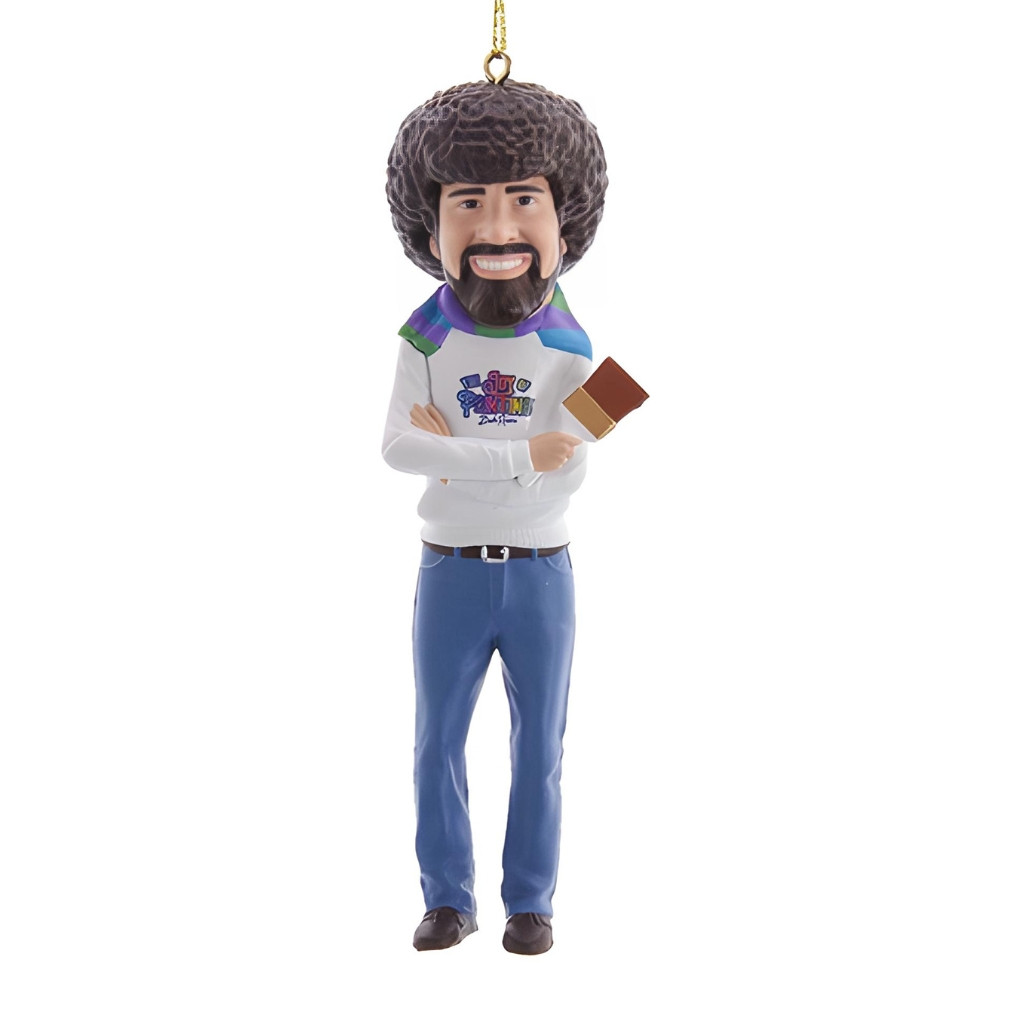 Bob Ross White Shirt Joy Of Painting Christmas Ornament
