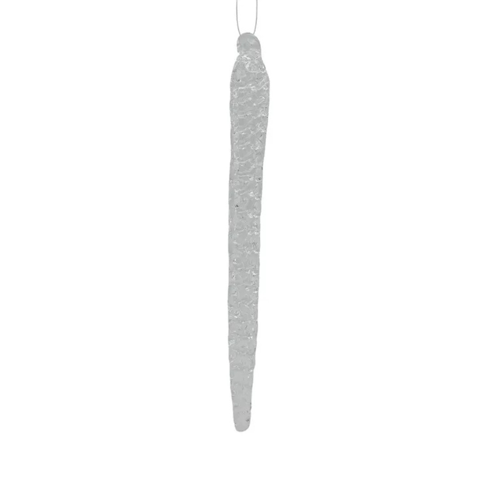 Set of 6 Spun Glass Icicle Ornaments
