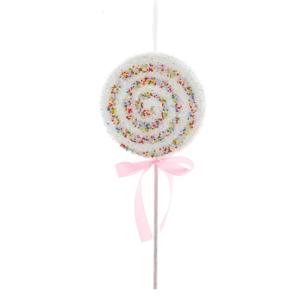 White Swirl Lollipop Pick