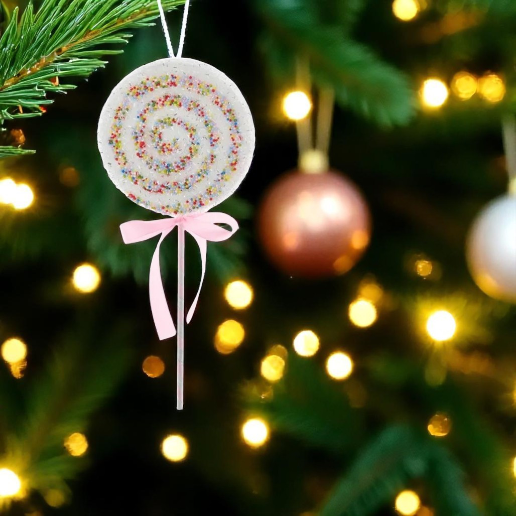 White Swirl Lollipop Pick