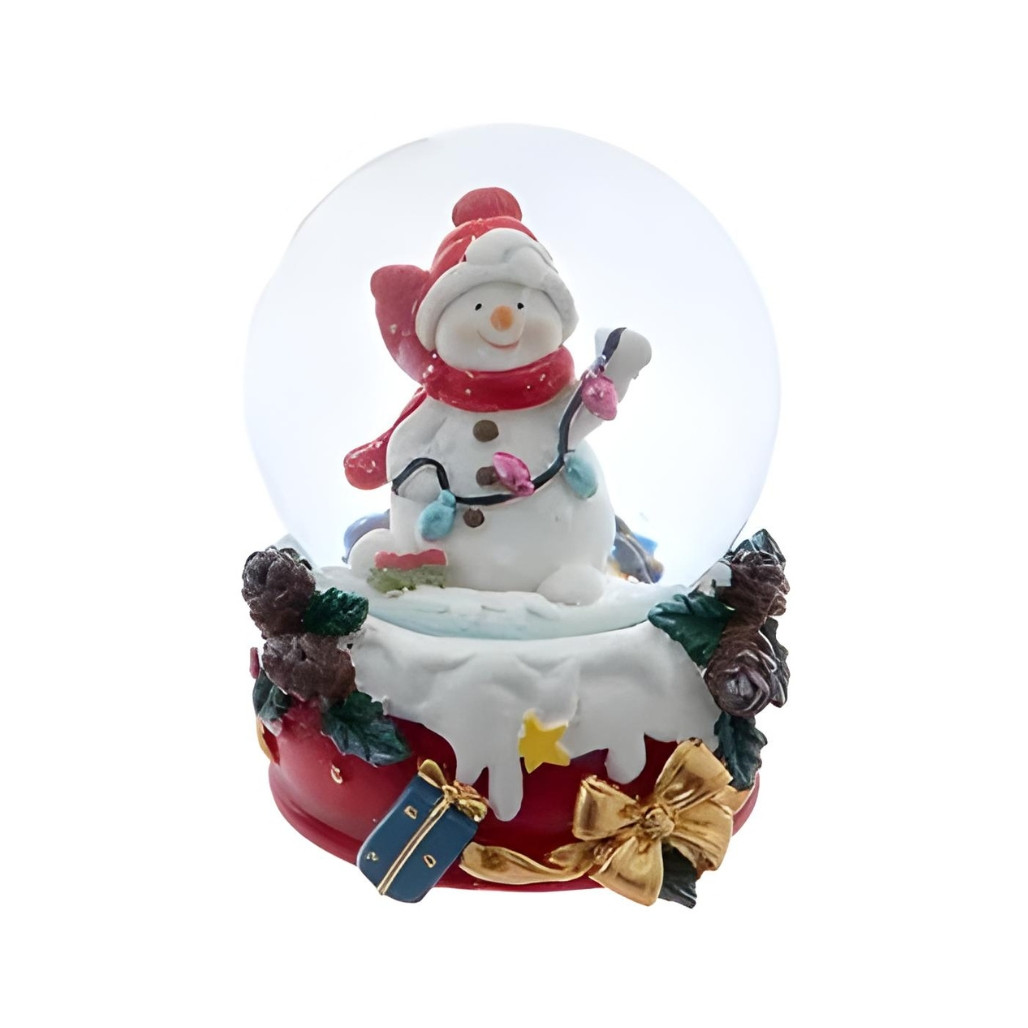 65MM Christmas Lights Snowman Water Globe
