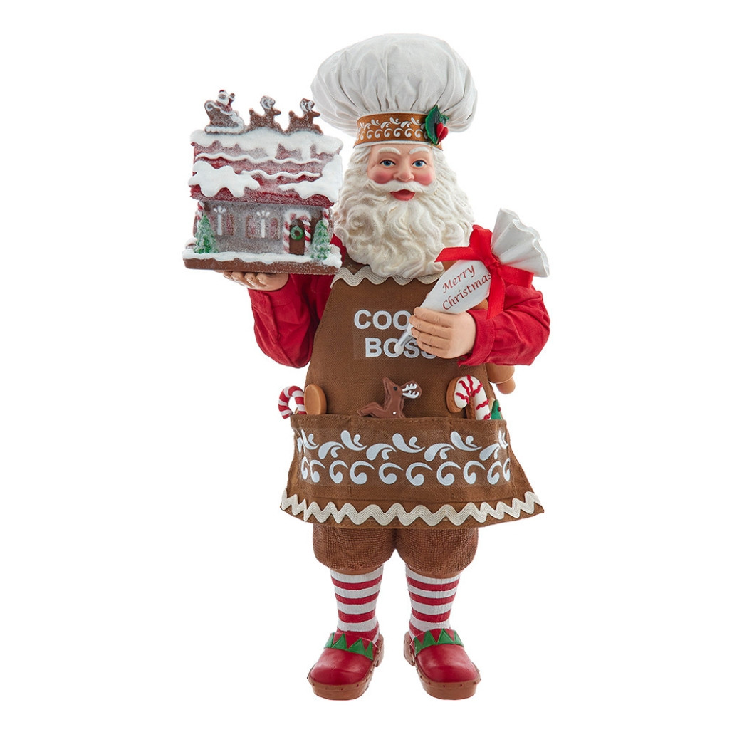 Fabriche Chef Santa with Gingerbread House