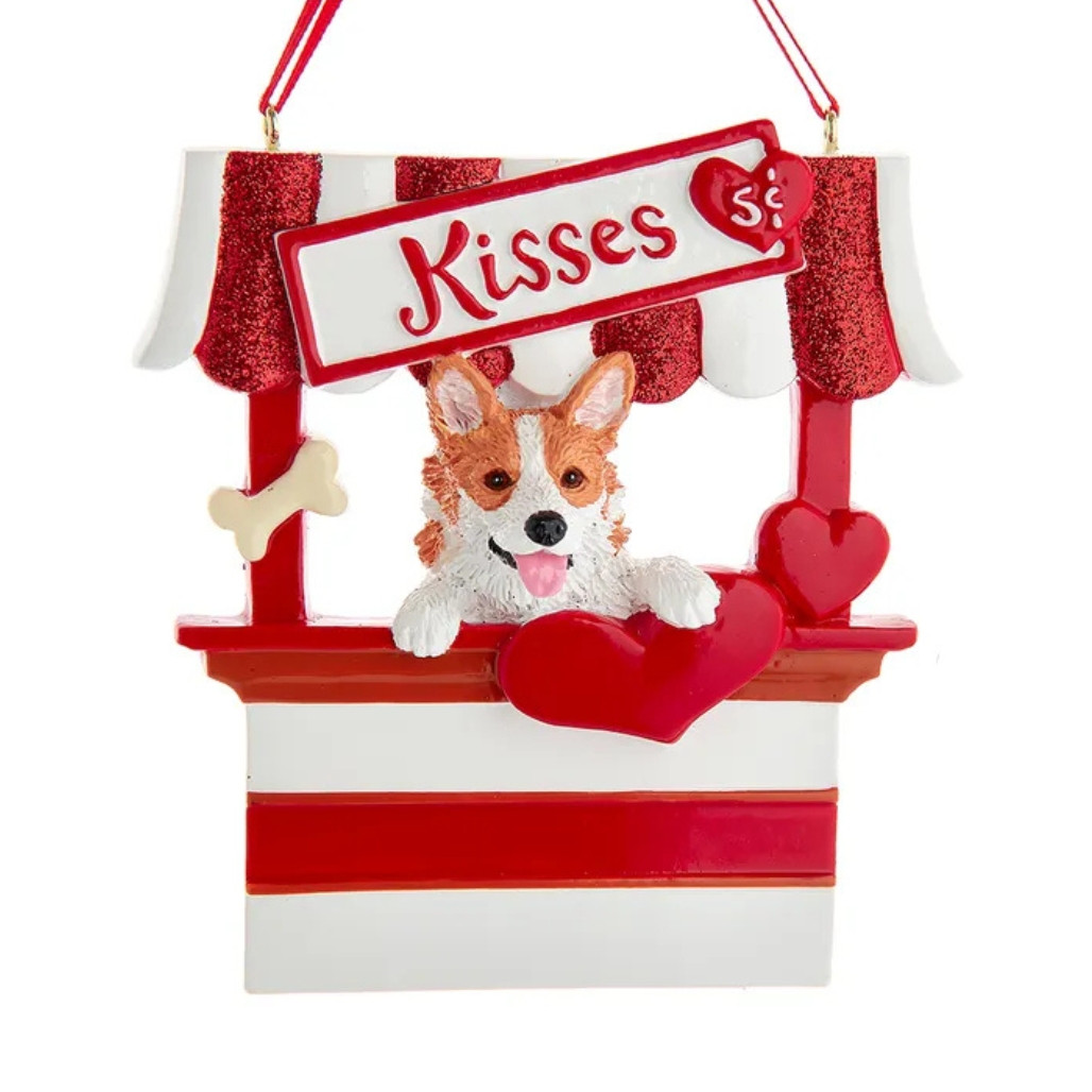 Corgi Kissing Booth Personalized Ornament