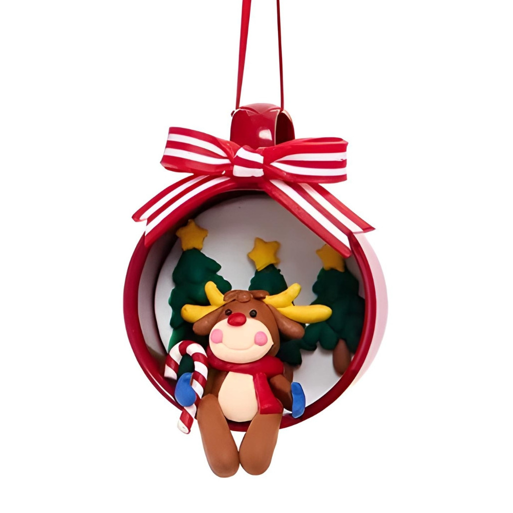 Reindeer Sitting In Cup Ornament