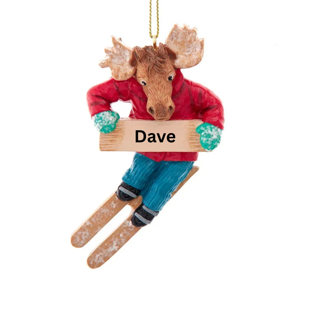 Personalized Moose Ski Ornament