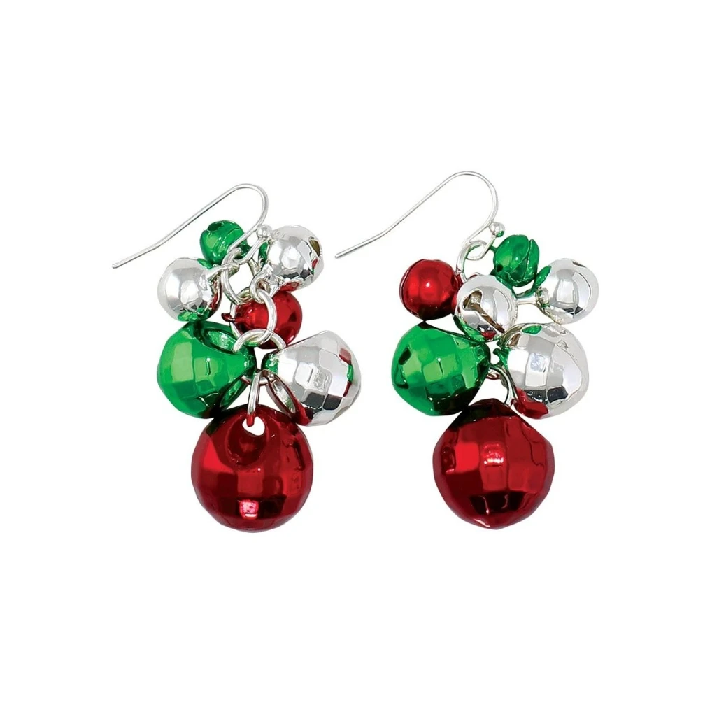 Christmas Jingle Bell Cluster Earrings by Periwinkle