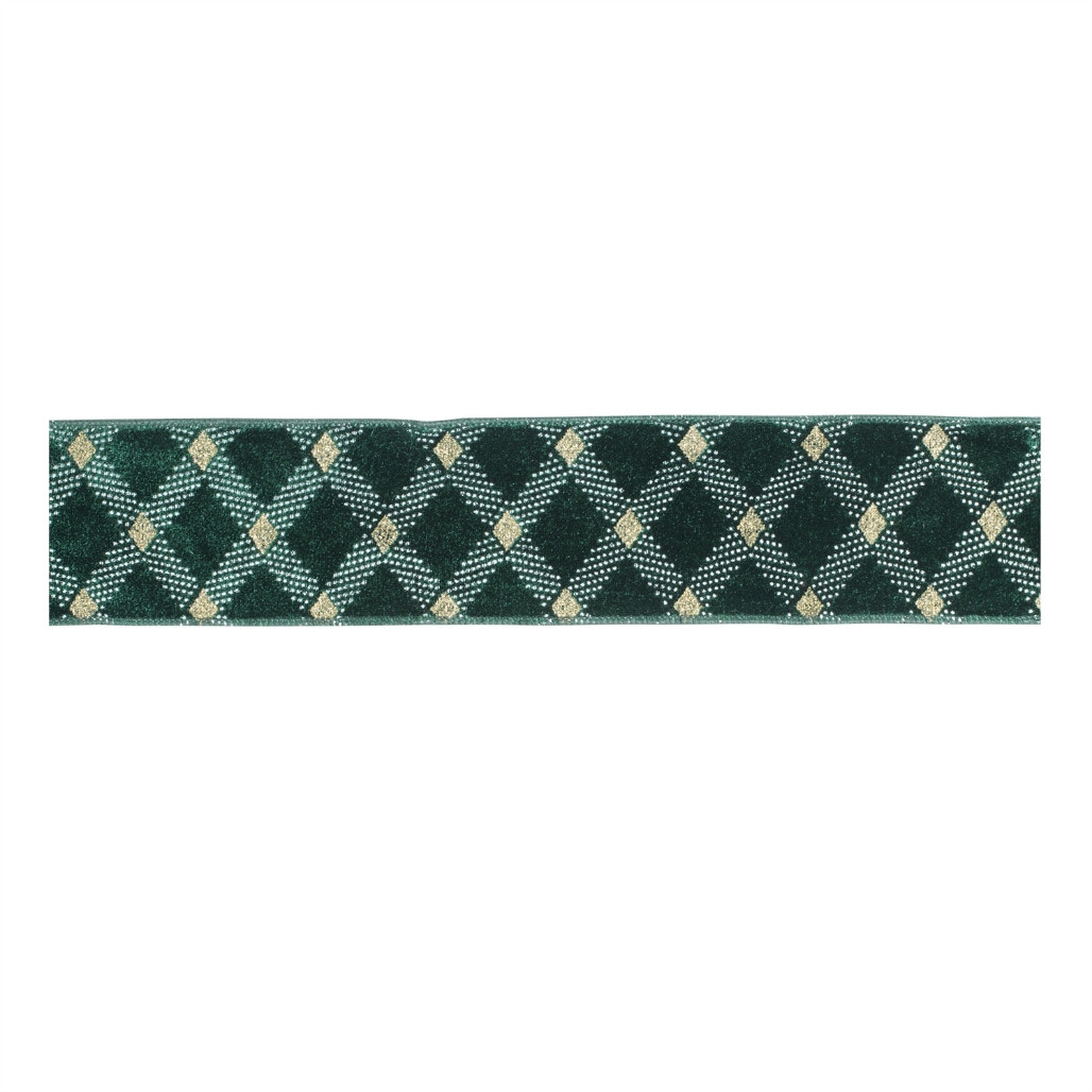 Green Plaid Wired Ribbon