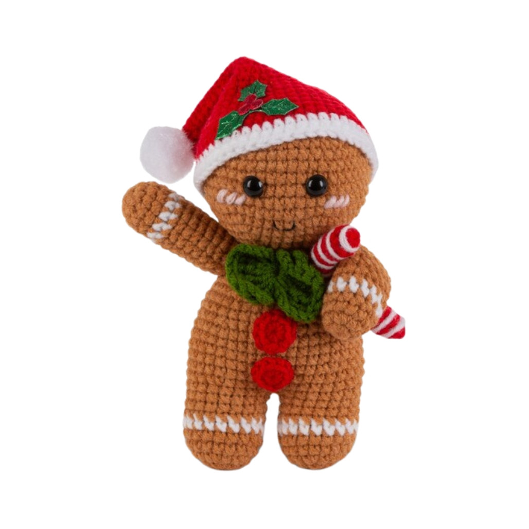 Gingerbread Man Holiday Crochet DIY Kit