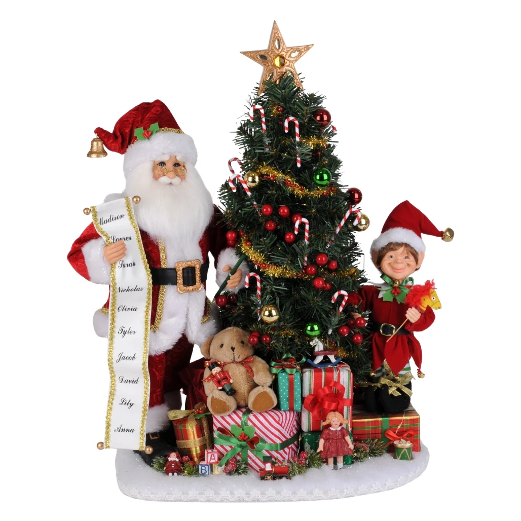 Karen Didion Lighted Christmas Presents Santa Figurine