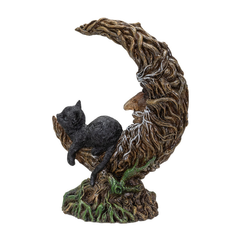 Black Cat On Moon Figurine