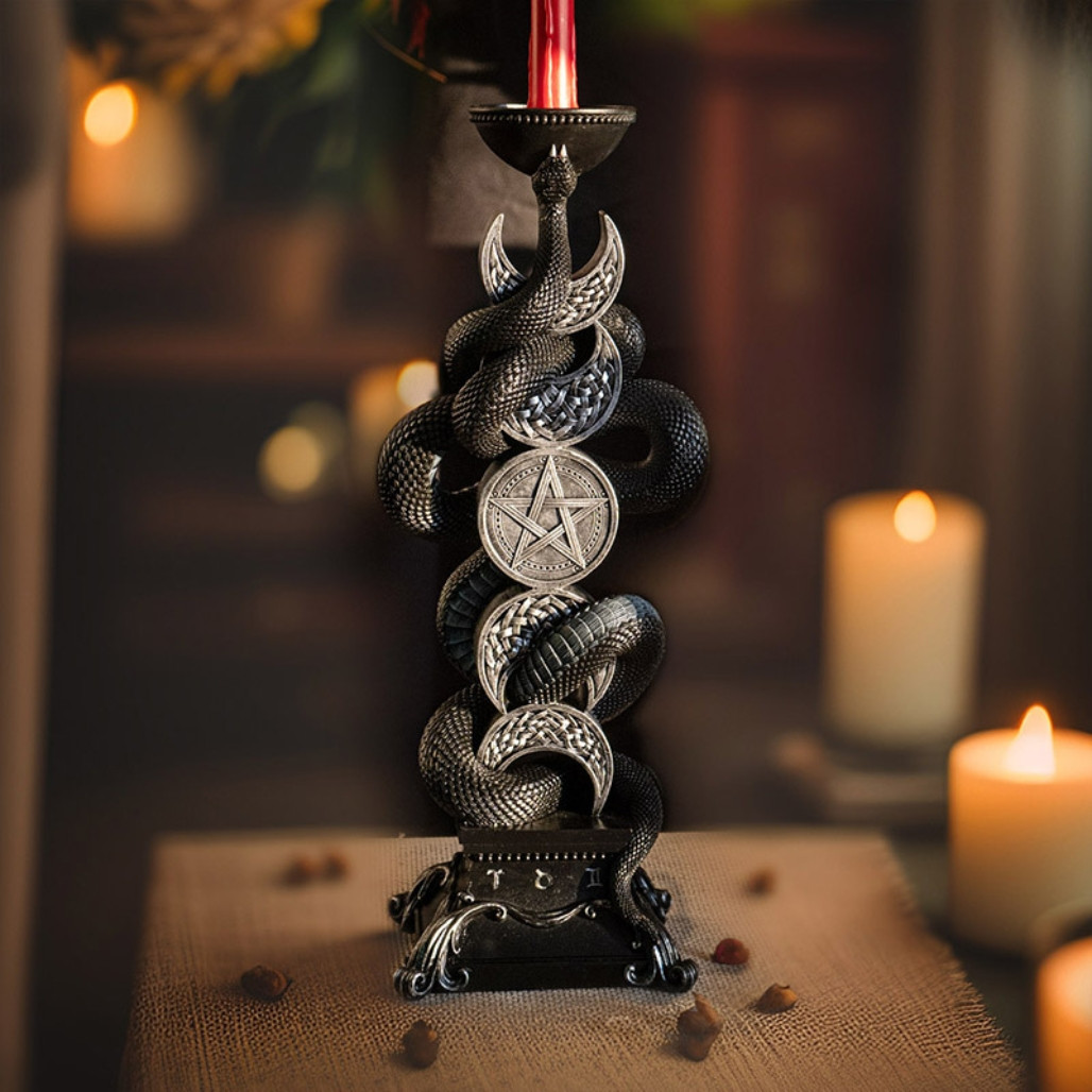 Triple Moon Snake Candleholder