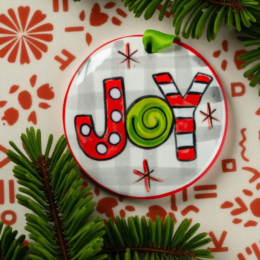 Nola Watkins Hand Painted Joy Ornament