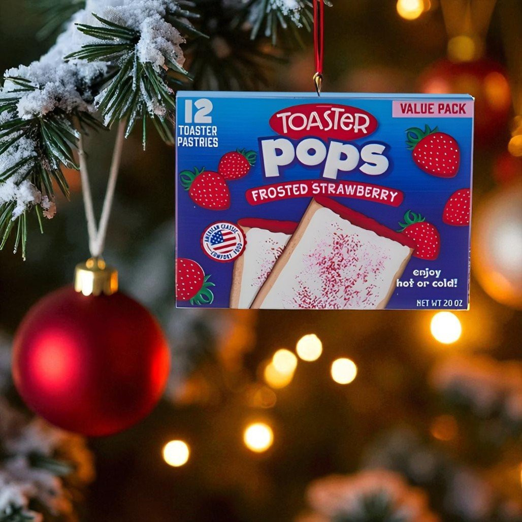 Frosted Strawberry Toaster Pops Ornament
