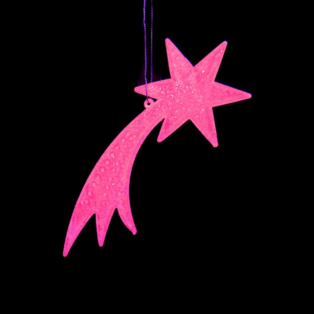 Glow in the Dark Pink Shooting Star Ornament