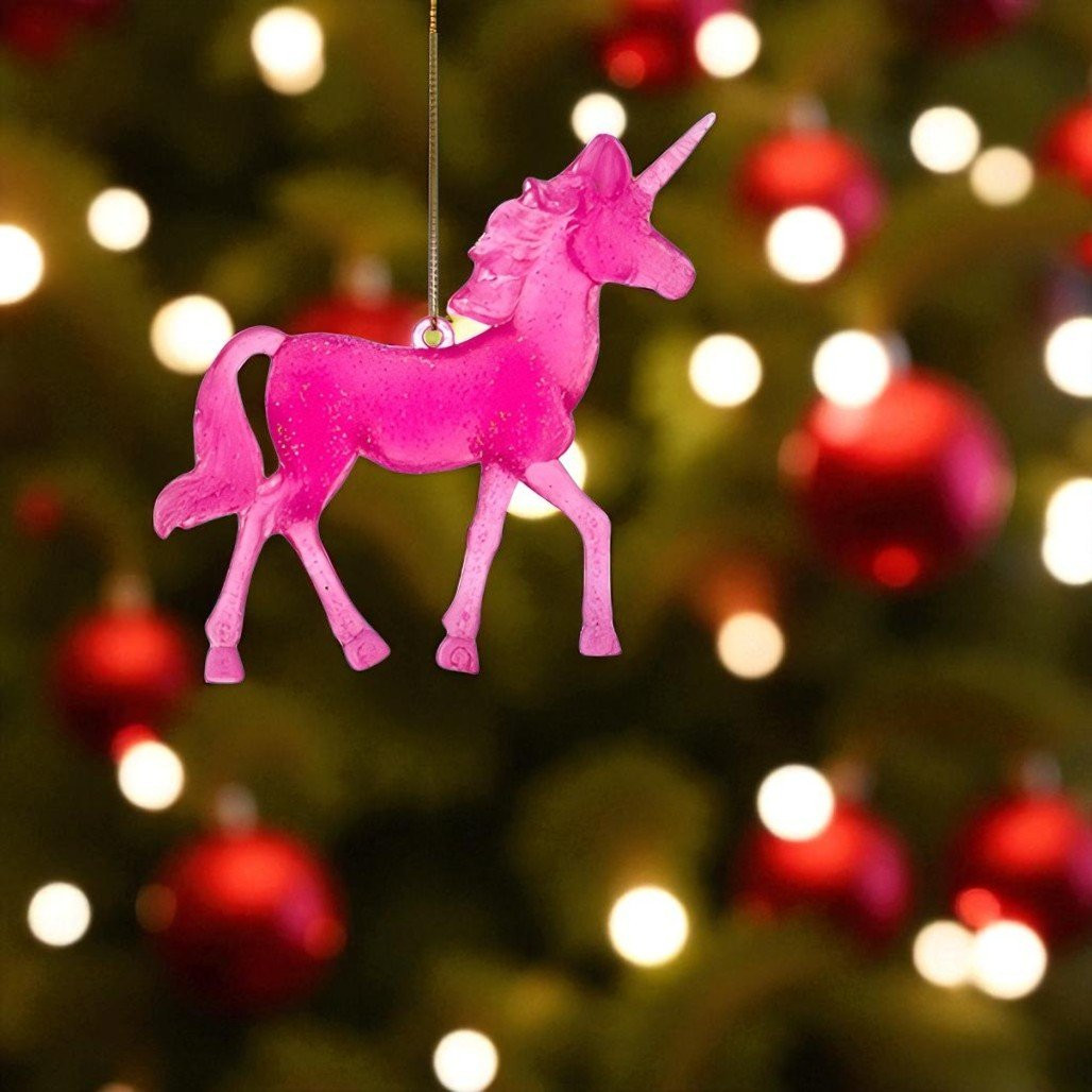 Pink Glow-in-the-Dark Unicorn Ornament