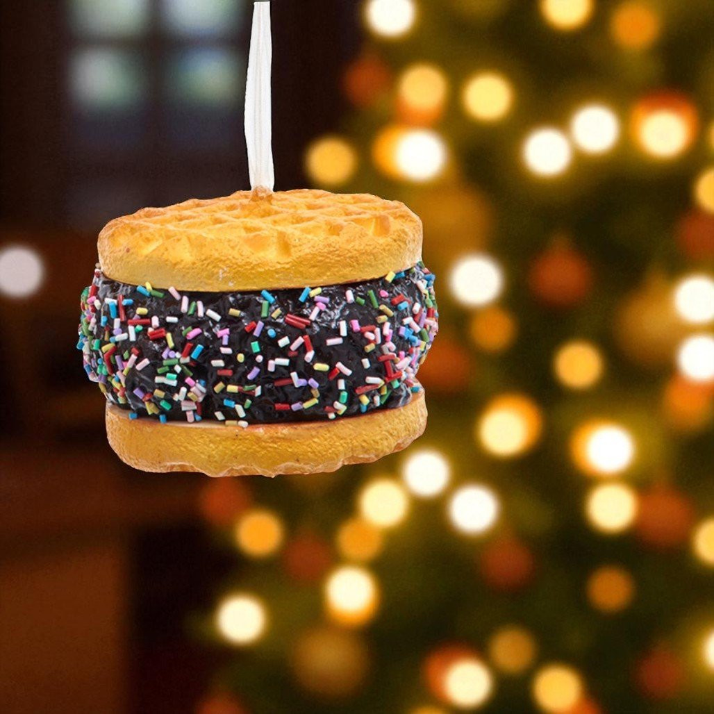 Chocolate Waffle Ice Cream Sandwich Ornament