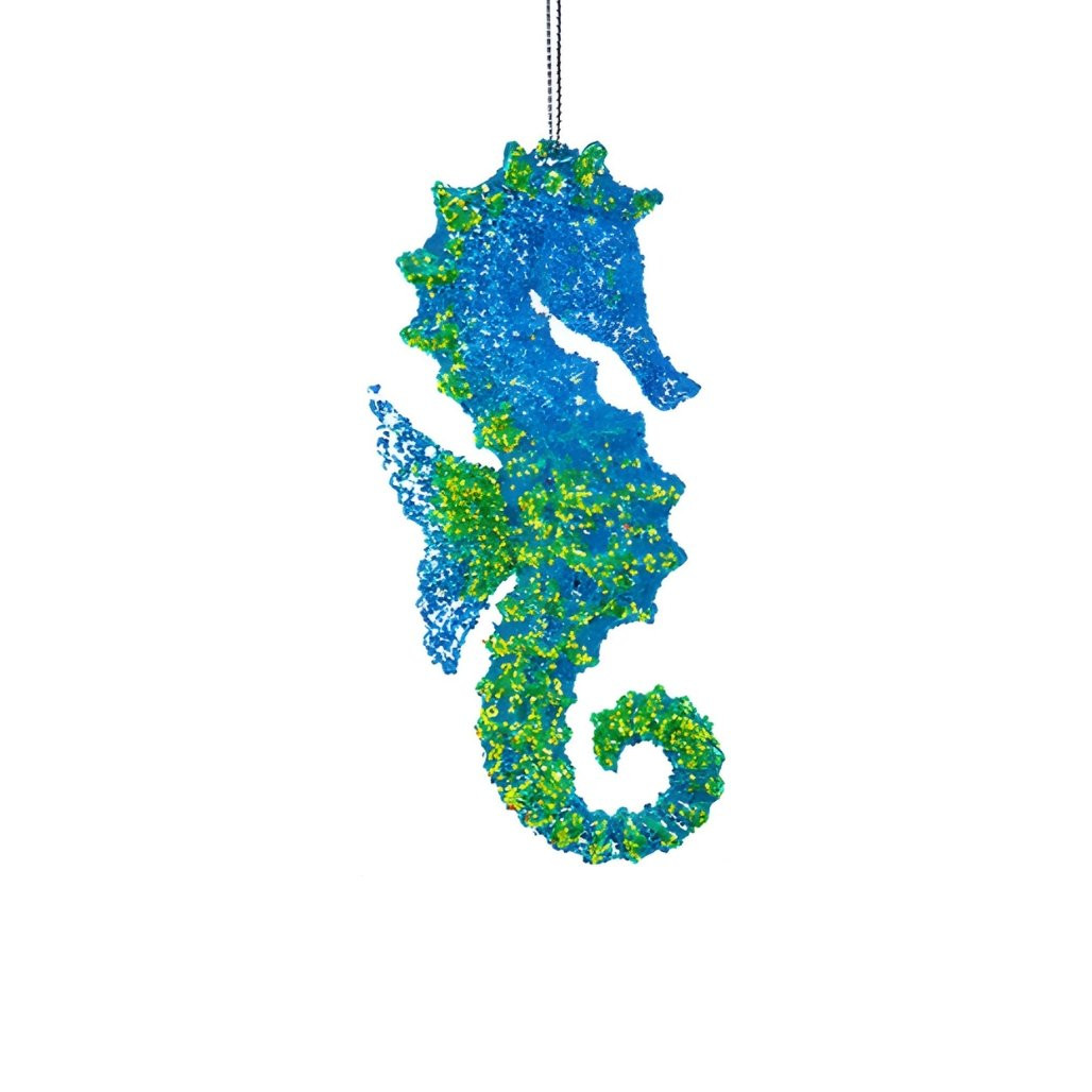 Glow in the Dark Blue Seahorse Ornament