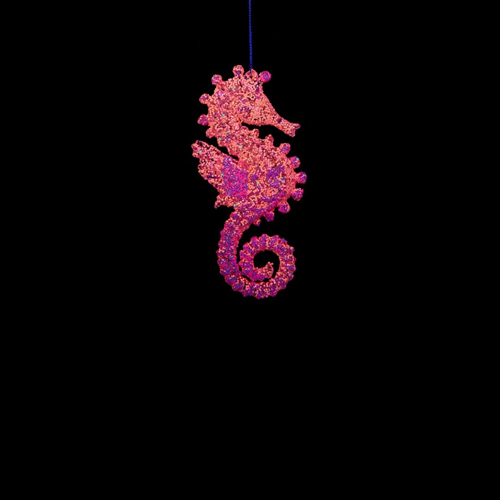 Glow in the Dark Red Seahorse Ornament