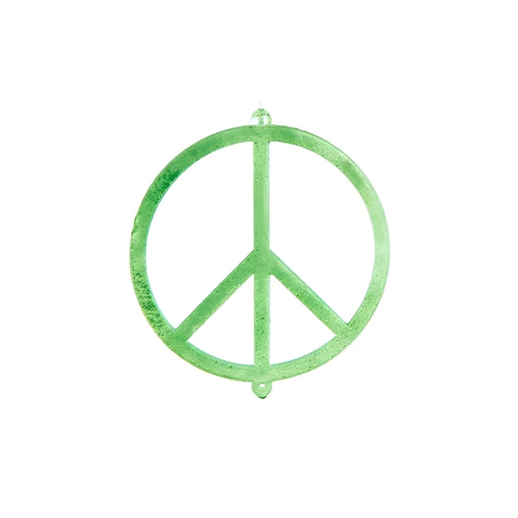 Green Glow in the Dark Peace Sign Ornament