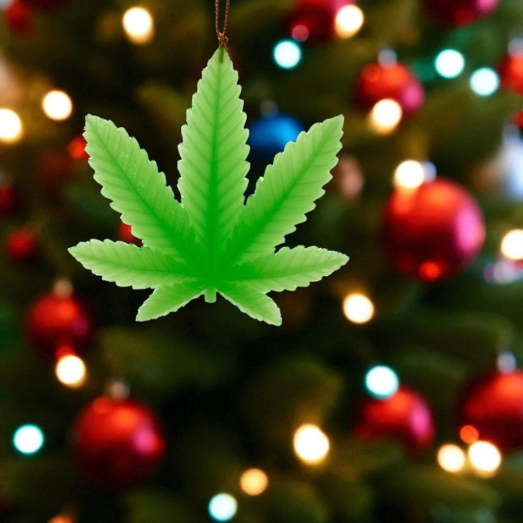 Glow in the Dark Cannabis Leaf Ornament