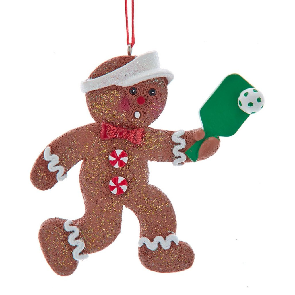 Pickleball Gingerbread Man Ornament