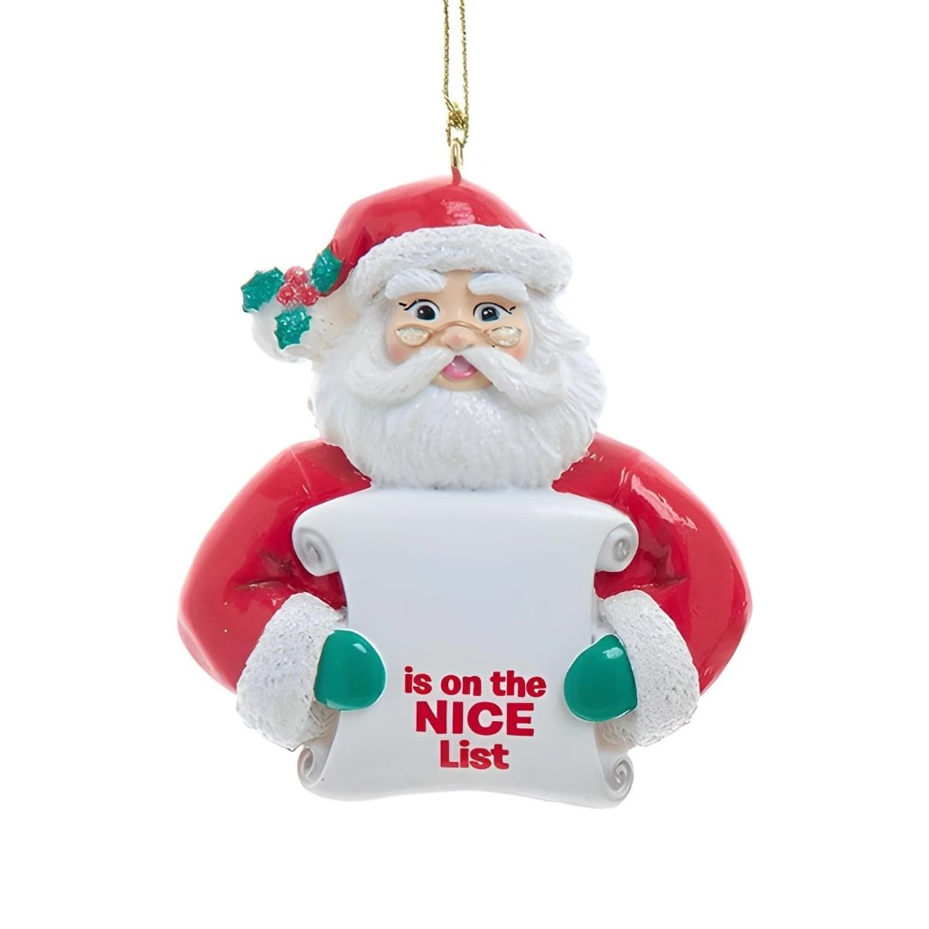 Personalized Santa with Nice List Ornament