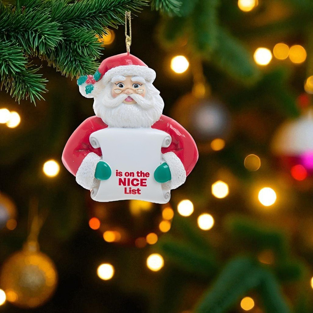 Personalized Santa with Nice List Ornament