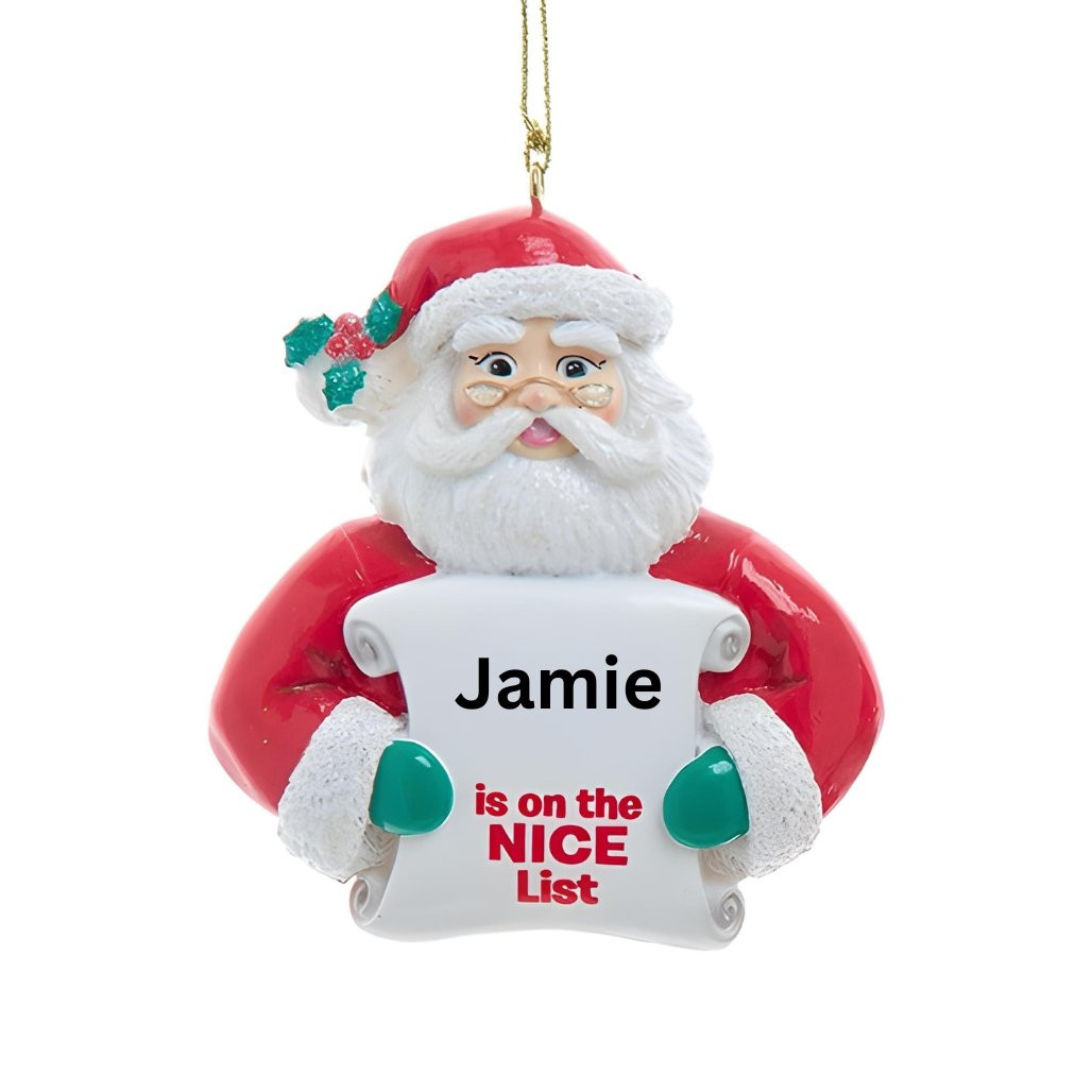 Personalized Santa with Nice List Ornament