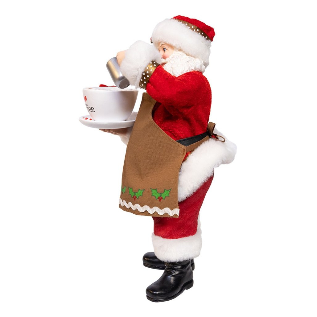 Fabriche Santa with Oversized Coffee Cup Figurine