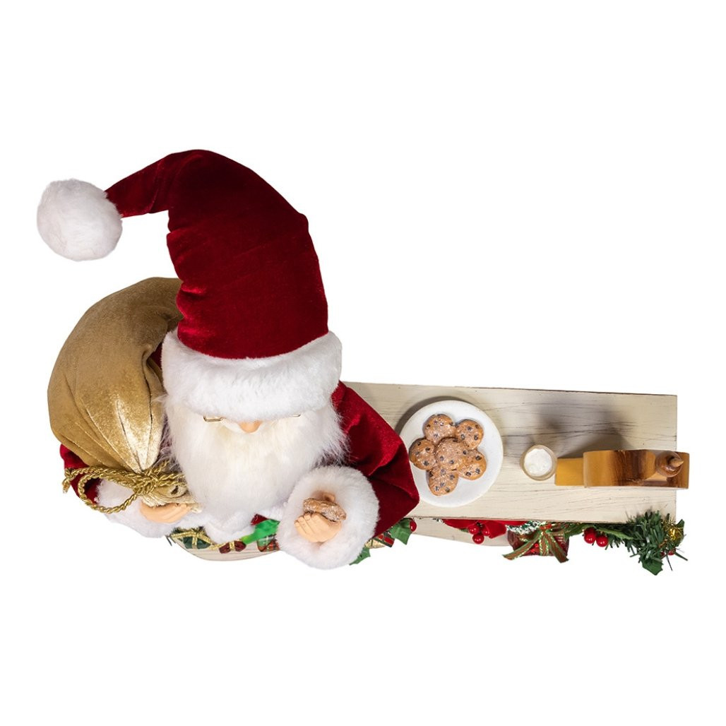 Kringles Santa with LED Fireplace Mantle