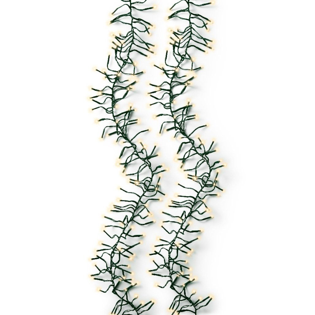 Lumineo 768 Soft Gold LED Cluster Lights, Green Wire
