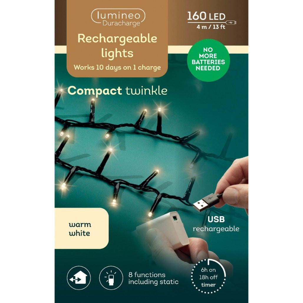 Lumineo Duracharge 160 Warm White LED Rechargeable Lights