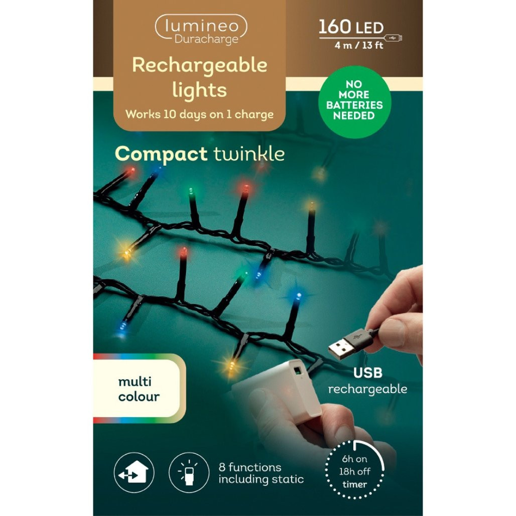 Lumineo 160 Multicolor LED Rechargeable Lights