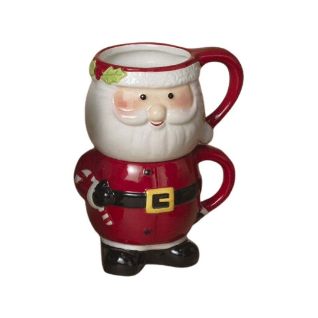 Stacked Santa Dolomite Mug Set