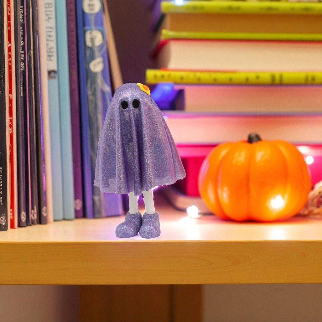 Purple Glitter Ghost Figurine