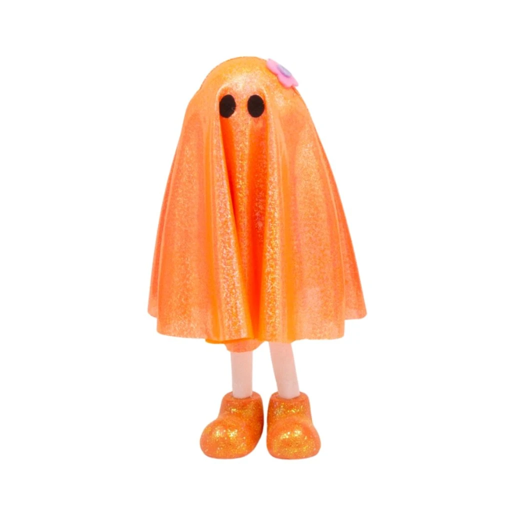 Orange Glitter Ghost Figurine