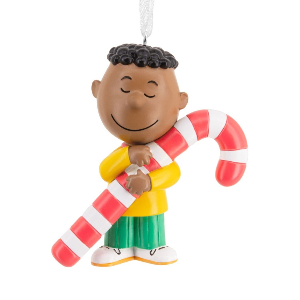 Hallmark Peanuts Franklin With Candy Cane Ornament