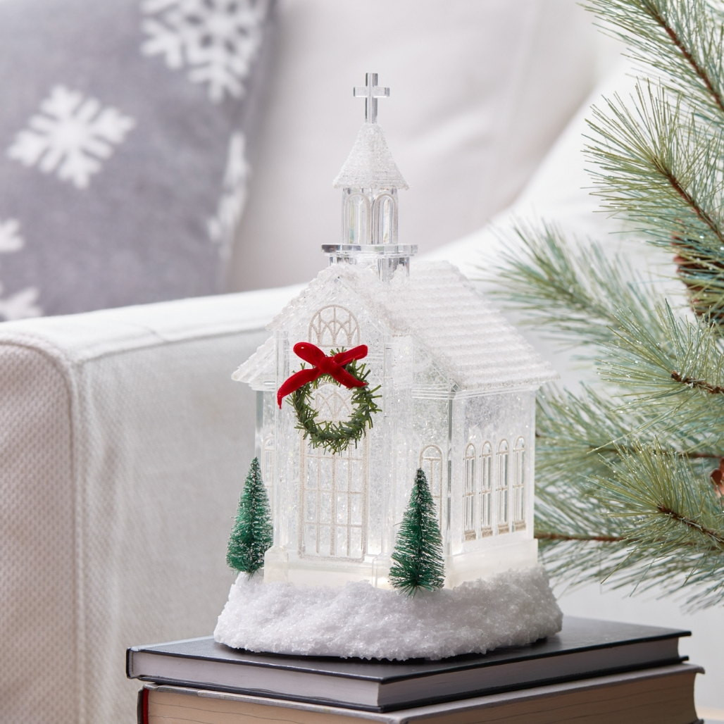 LED Church Snow Globe